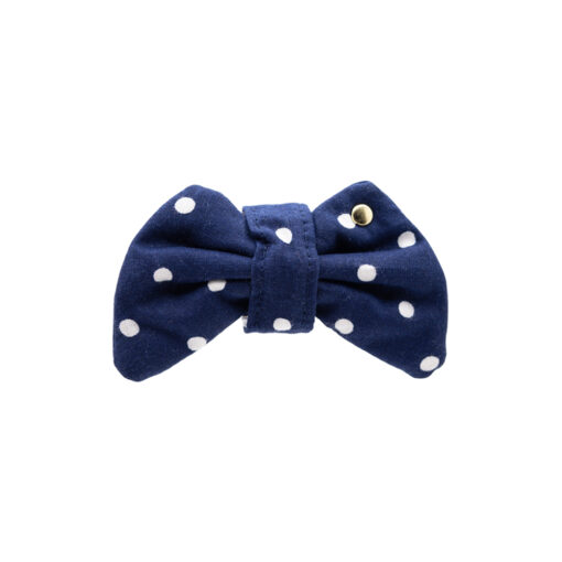 White Polka Bow Tie