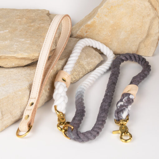 Alternative view of MARINER'S ROPE LEASH - GRAY OMBRE
