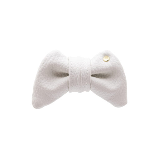 White Vegan Leather Bow Tie